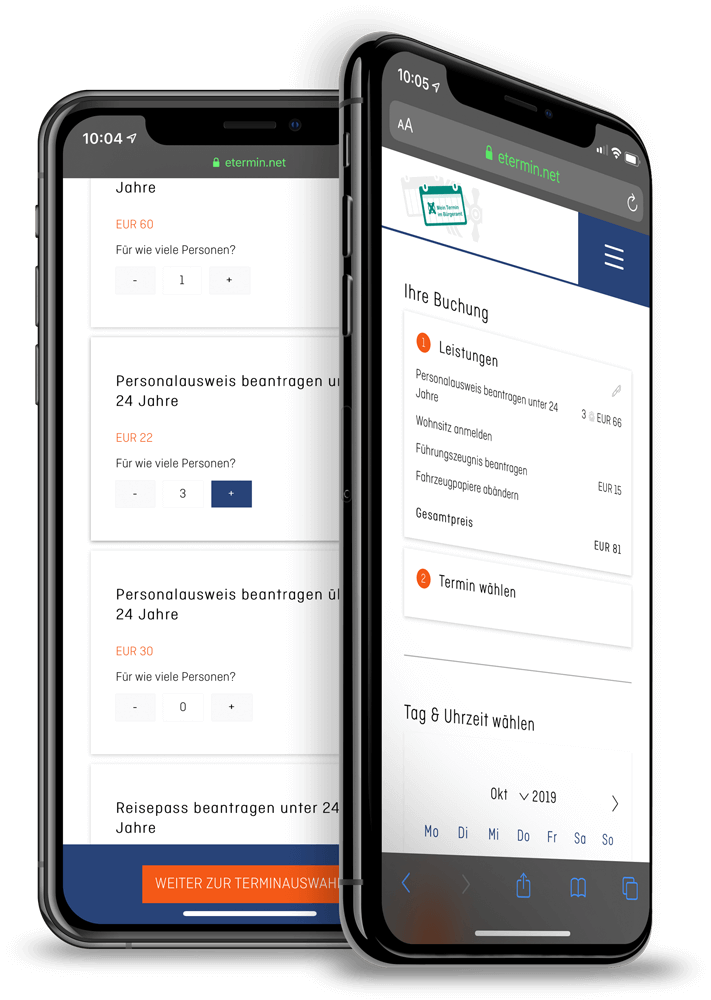 Online Terminplaner und Terminbuchung für Bürgerbüros und Behörden von eTermin