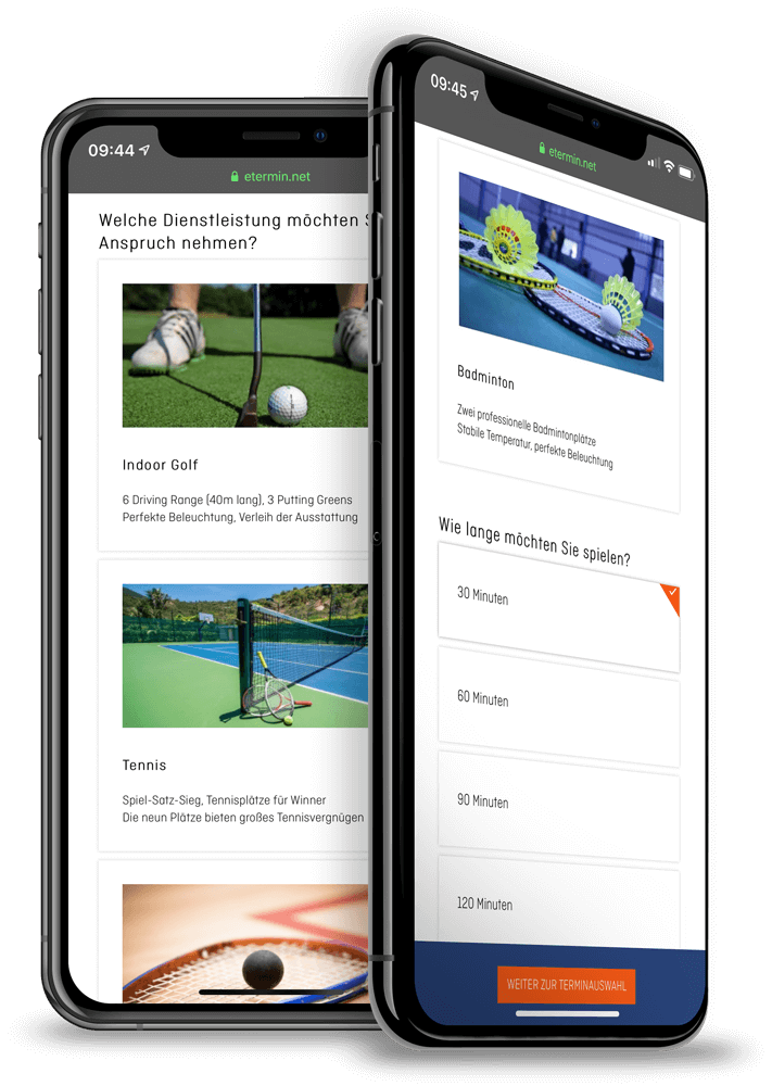 Digitaler Platzkalender und Online-Reservierung für Sportanlagen von eTermin
