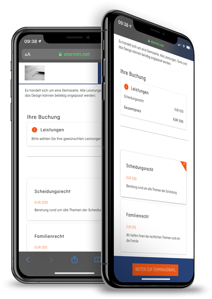 Ausgezeichnete Online-Terminbuchung und Terminplaner für Rechtsanwälte und Kanzleien