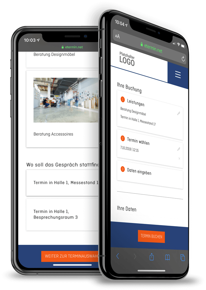 Ausgezeichnetes Online Buchungssystem und Terminvereinbarung für Ihren Showroom von eTermin